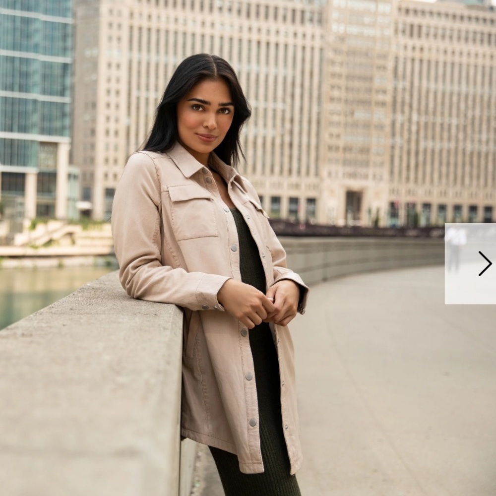 Mauritius Miha Leather Shacket Cream